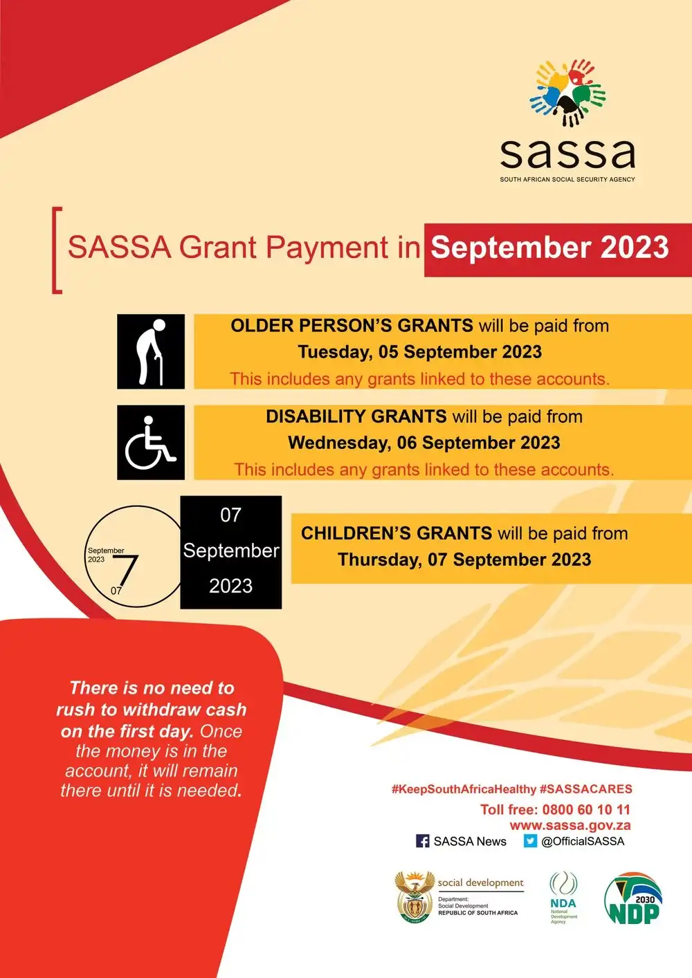 SASSA Payment Date for September 2023