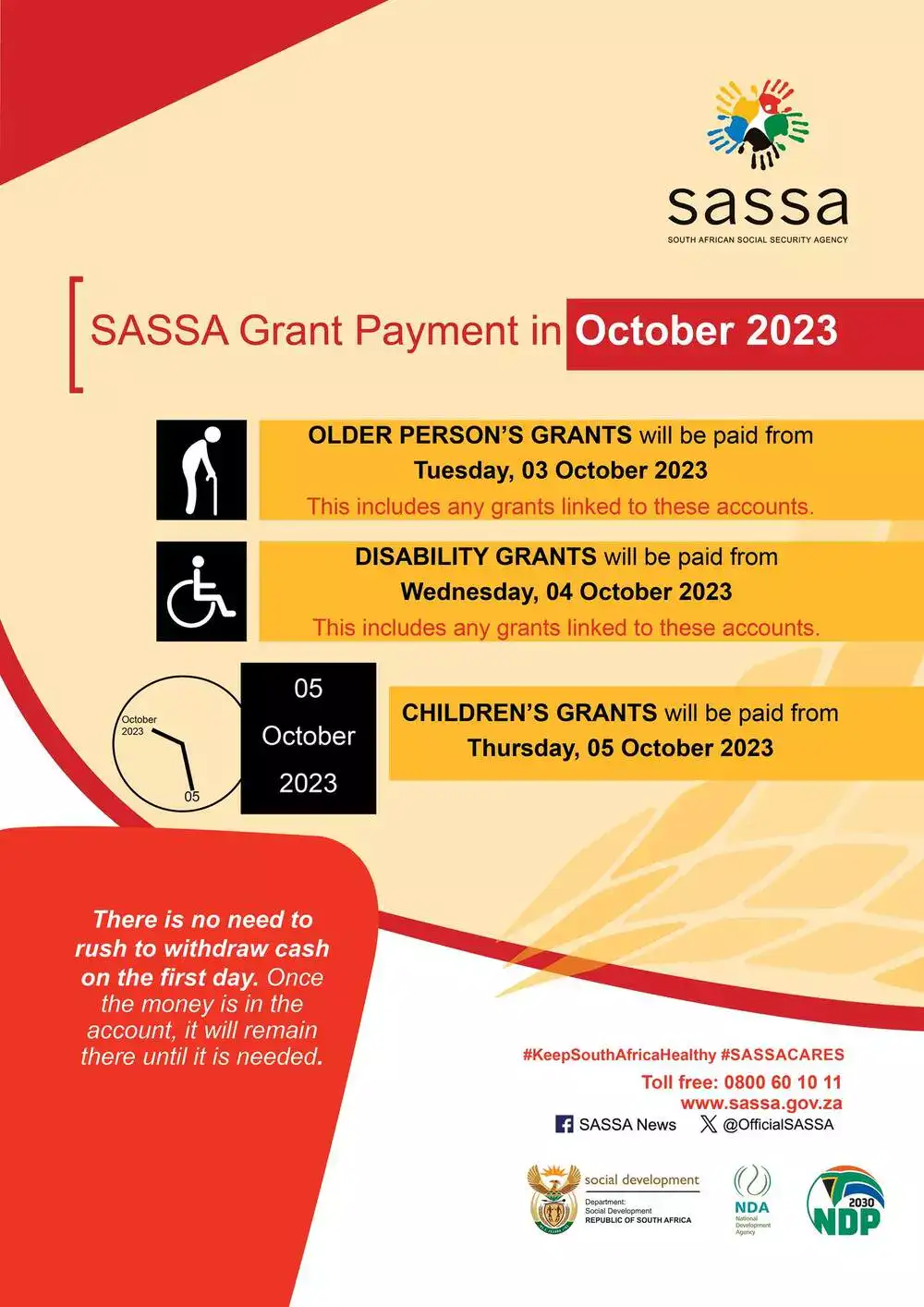 SASSA Payment Dates for October 2023