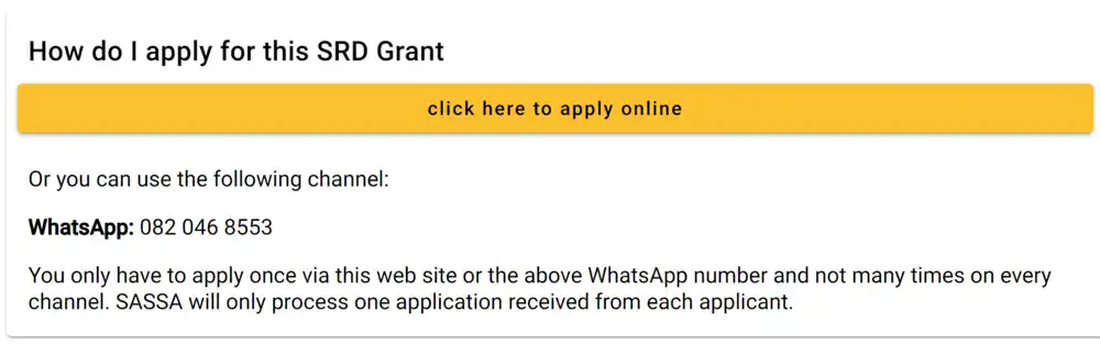 SASSA SRD R350 Apply Online