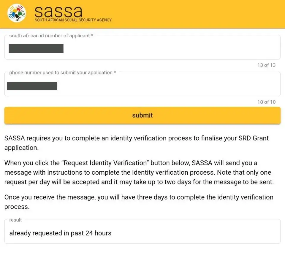 SASSA Identity Verification