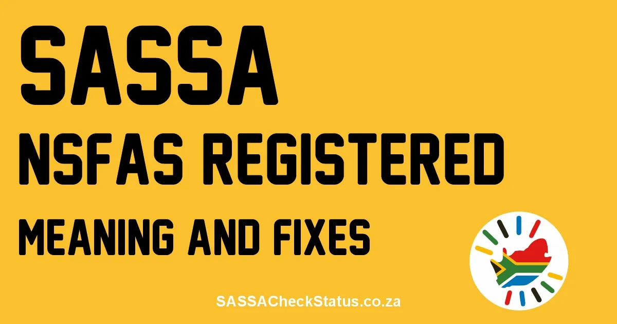 SASSA NSFAS Registered Status