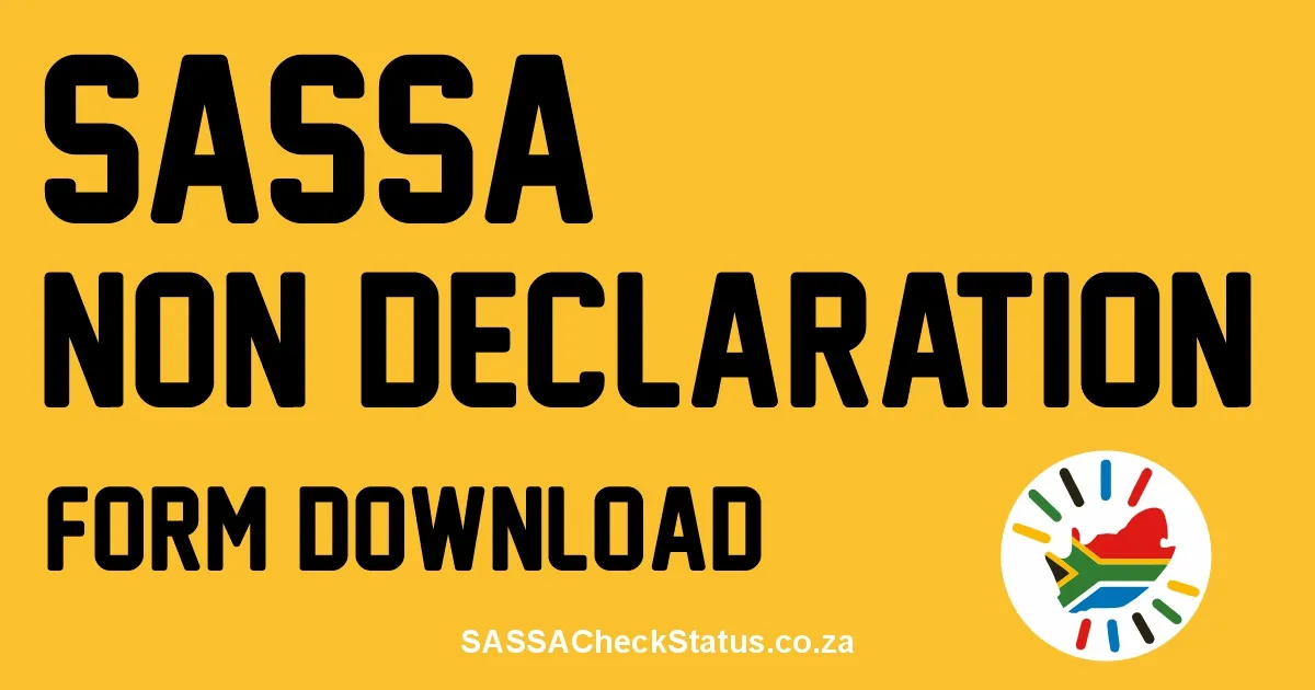 Non Declaration Form SASSA