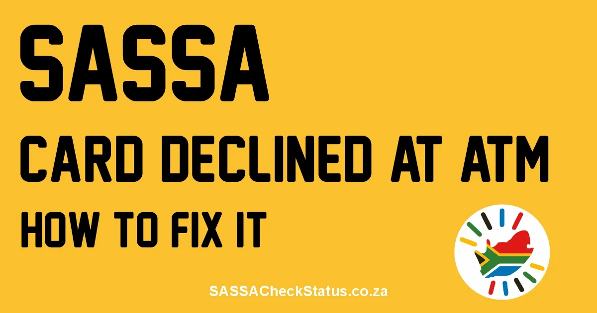 SASSA Card Declined at ATM